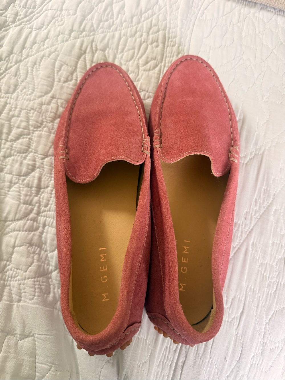 M. Gemi Suede Driving Loafers in Dusty Rose size 41